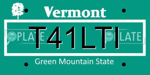 T41LTI Vermont License Plate