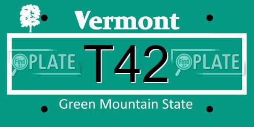 T42 Vermont License Plate