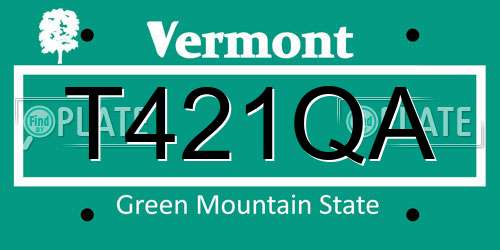 T421QA Vermont License Plate