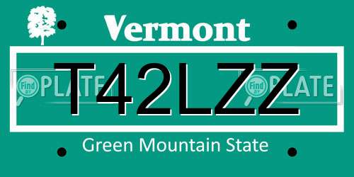 T42LZZ Vermont License Plate