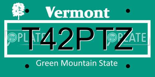 T42PTZ Vermont License Plate
