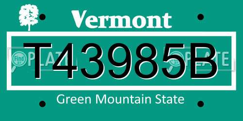 T43985B Vermont License Plate