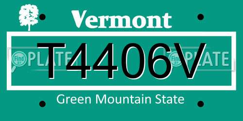 T4406V Vermont License Plate