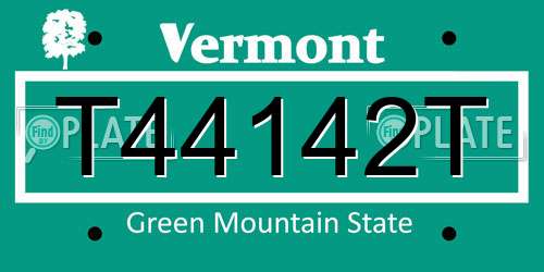 T44142T Vermont License Plate