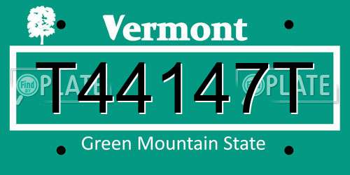 T44147T Vermont License Plate