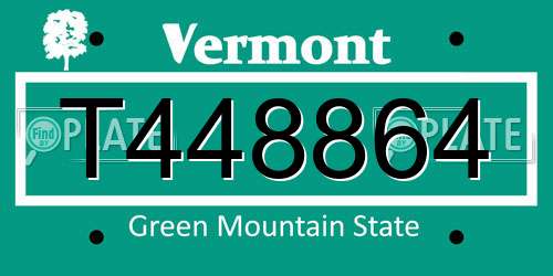 T448864 Vermont License Plate