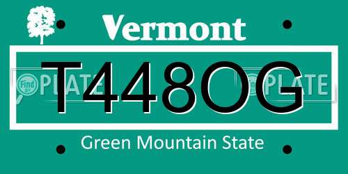 T448OG Vermont License Plate