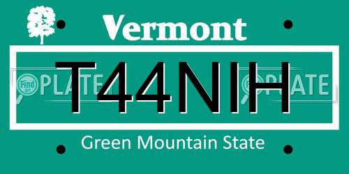 T44NIH Vermont License Plate