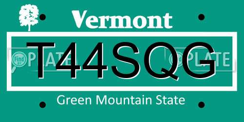 T44SQG Vermont License Plate