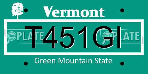 T451GI Vermont License Plate