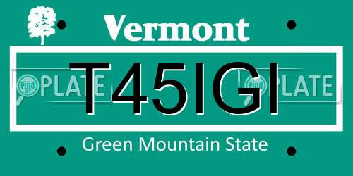 T45IGI Vermont License Plate