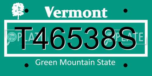 T46538S Vermont License Plate
