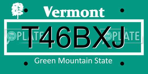 T46BXJ Vermont License Plate