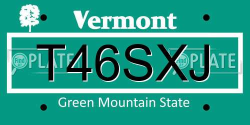 T46SXJ Vermont License Plate
