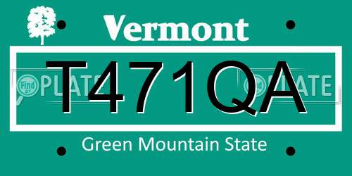 T471QA Vermont License Plate
