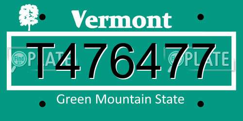 T476477 Vermont License Plate