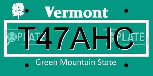 T47AHC Vermont License Plate