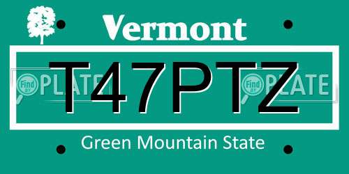 T47PTZ Vermont License Plate