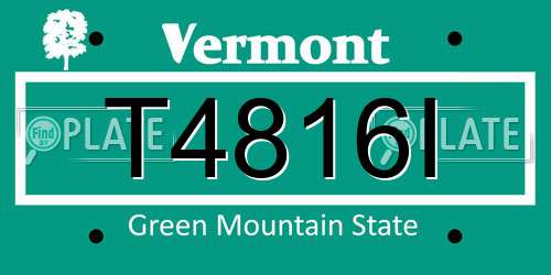 T4816I Vermont License Plate