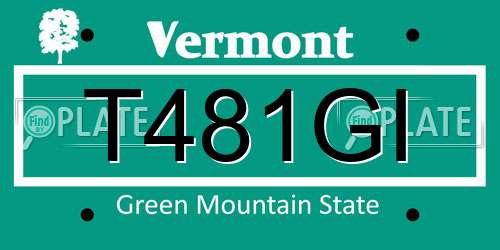 T481GI Vermont License Plate