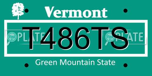 T486TS Vermont License Plate