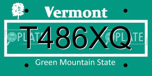 T486XQ Vermont License Plate