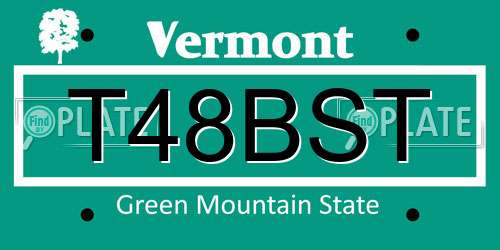 T48BST Vermont License Plate