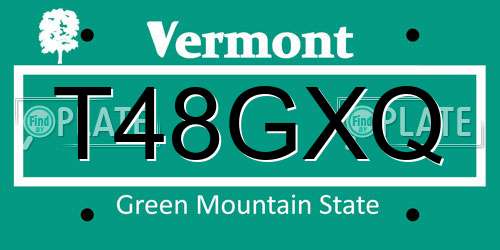 T48GXQ Vermont License Plate