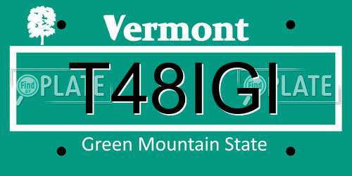 T48IGI Vermont License Plate