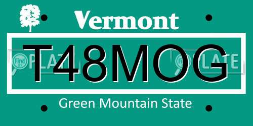 T48MOG Vermont License Plate