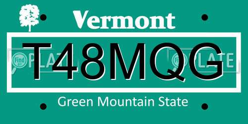 T48MQG Vermont License Plate