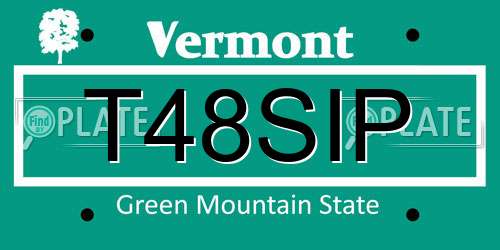 T48SIP Vermont License Plate