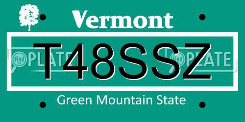 T48SSZ Vermont License Plate