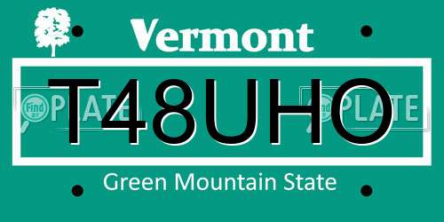 T48UHO Vermont License Plate
