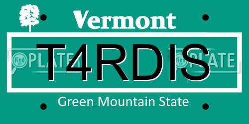 T4RDIS Vermont License Plate