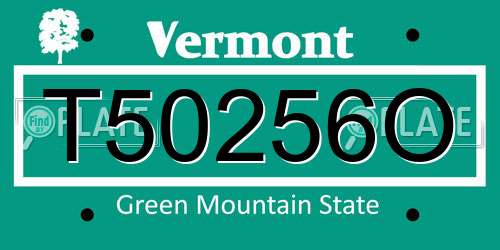 T50256O Vermont License Plate