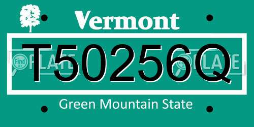 T50256Q Vermont License Plate