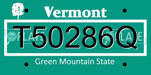 T50286Q Vermont License Plate