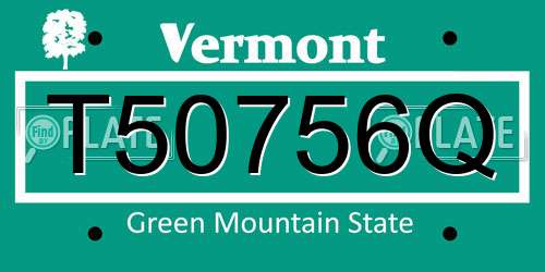 T50756Q Vermont License Plate