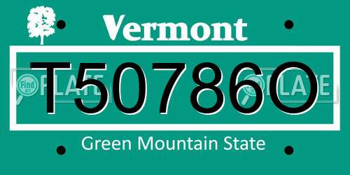 T50786O Vermont License Plate