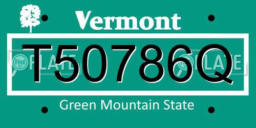 T50786Q Vermont License Plate