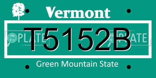 T5152B Vermont License Plate