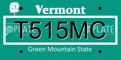 T515MC Vermont License Plate