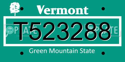 T523288 Vermont License Plate