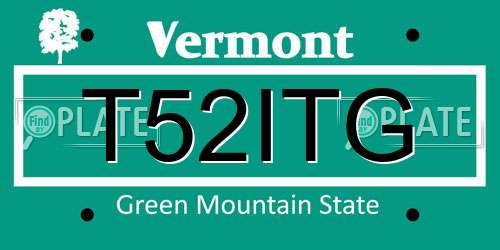 T52ITG Vermont License Plate