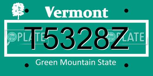 T5328Z Vermont License Plate