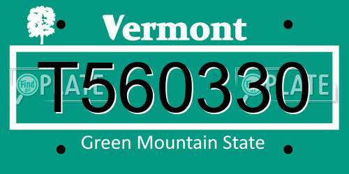 T560330 Vermont License Plate