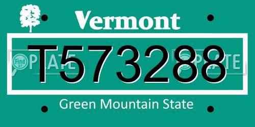 T573288 Vermont License Plate