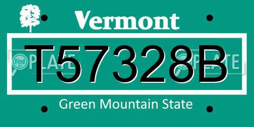 T57328B Vermont License Plate