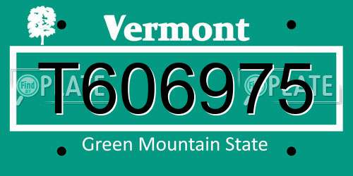 T606975 Vermont License Plate